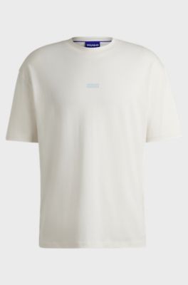 Loose-fit T-shirt in cotton with rear logo artwork, White