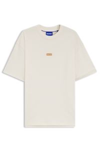 Loose-fit T-shirt in cotton with rear logo artwork, Natural