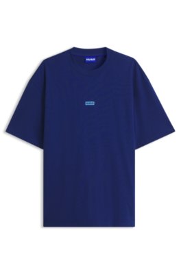 Hugo Uomo Blu Scuro T-Shirt Con Logo Stampato