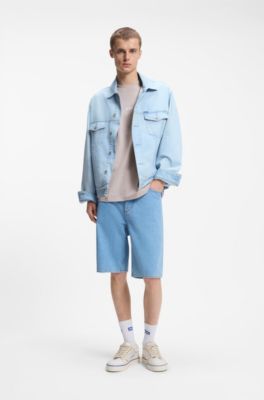 Loose-fit T-shirt in cotton with rear logo artwork, Light Purple