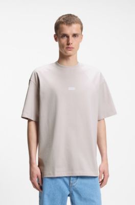 Loose-fit T-shirt in cotton with rear logo artwork, Light Purple