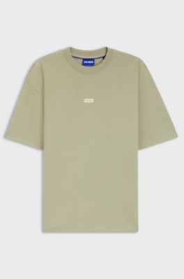 Loose-fit T-shirt in cotton with rear logo artwork, Light Green