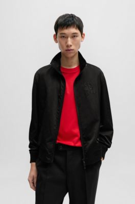 BOSS - Satin jacket in a regular fit with special artwork
