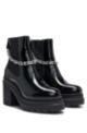 HUGO x Bella Poarch Chelsea Boots aus Leder mit Besatz, Schwarz