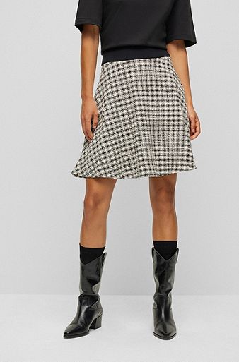 A-line skirt in cotton-blend tweed, Patterned