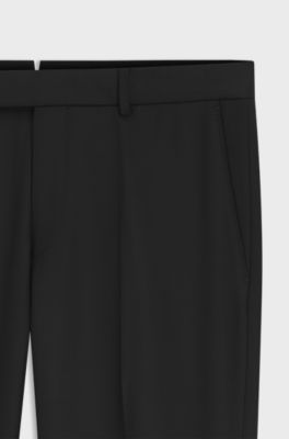 Slim-fit trousers in stretch virgin wool, Black