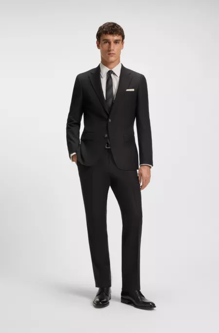 Pantalon de costume Slim en laine vierge stretch