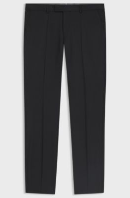 Slim-fit trousers in stretch wool, Light Grey