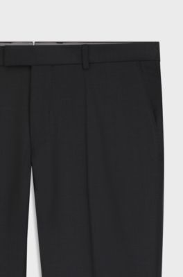 Slim-fit suit trousers in virgin wool with stretch, Light Grey