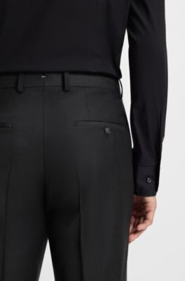 Slim-fit trousers in stretch virgin wool, Grey