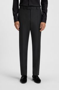 Slim-fit suit trousers in virgin wool with stretch, Grey