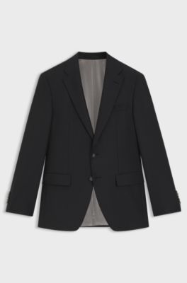Slim-fit jacket in stretch wool, Grey