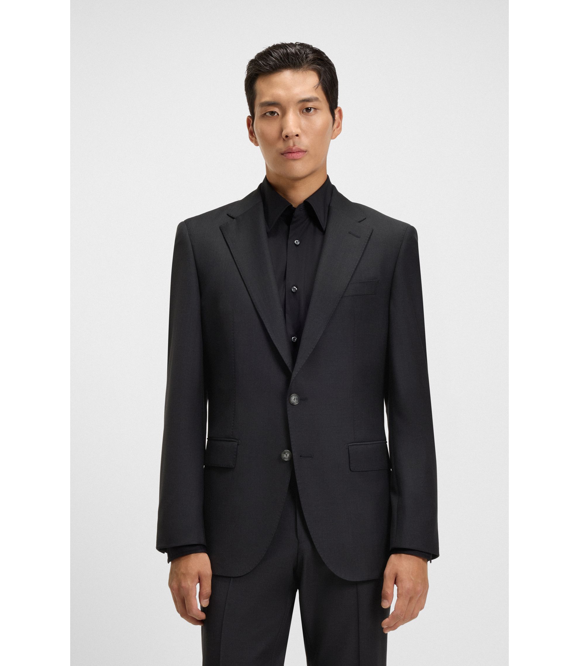 Slim-Fit Sakko aus Schurwoll-Mix mit Stretch