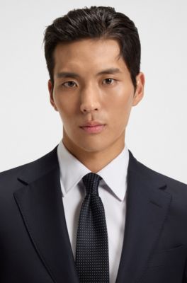 Regular-fit jacket in stretch wool, Dark Blue