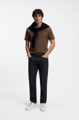Maine Regular-Fit Jeans aus dunkelblauem Stretch-Denim, Dunkelblau