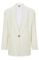 Relaxed-fit blazer in stretch virgin wool, White