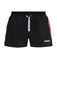 Fully lined swim shorts in quick-drying fabric, Black