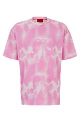 Cotton-jersey T-shirt with seasonal print, Pink