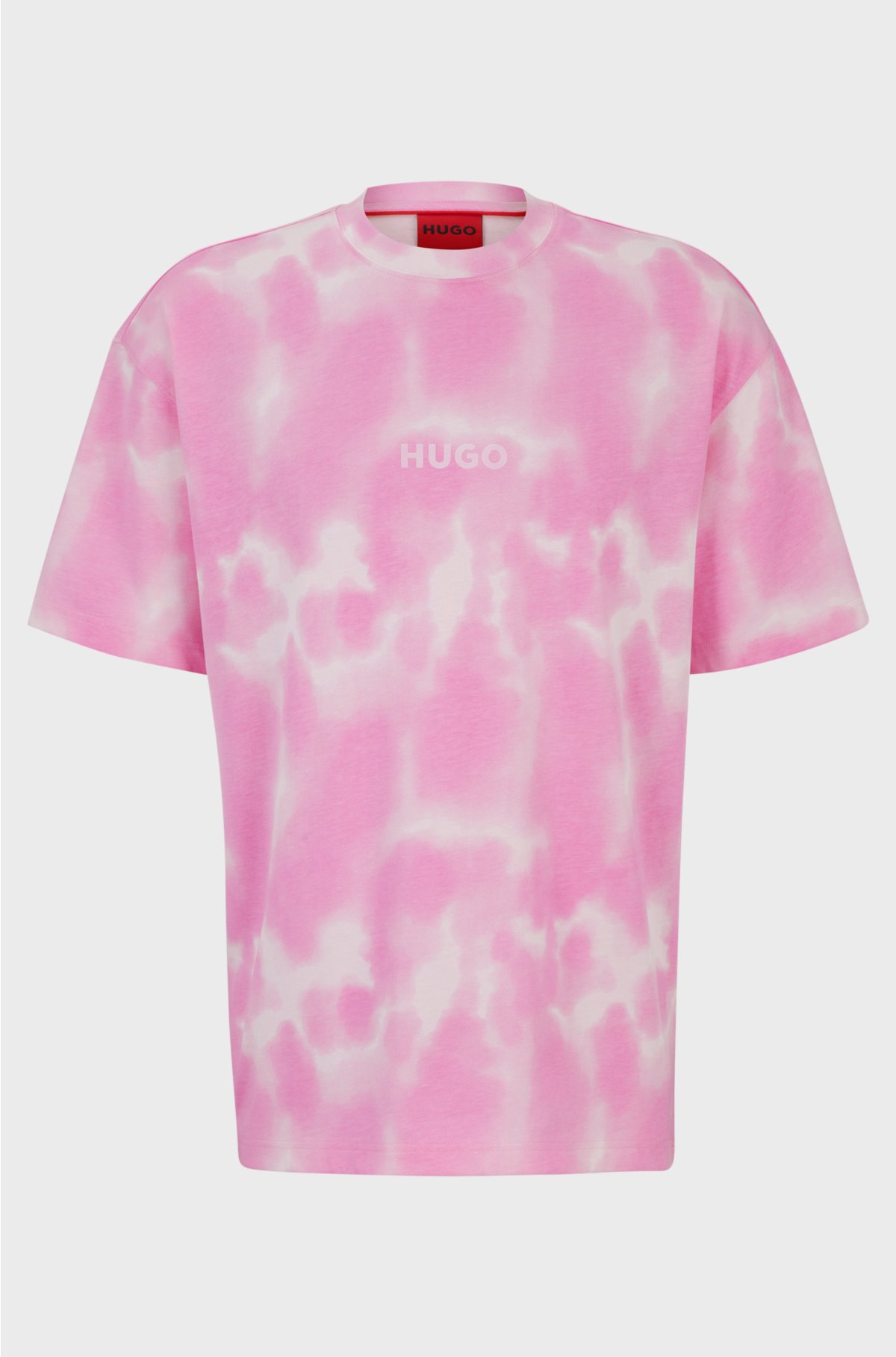 Cotton-jersey T-shirt with seasonal print, Pink