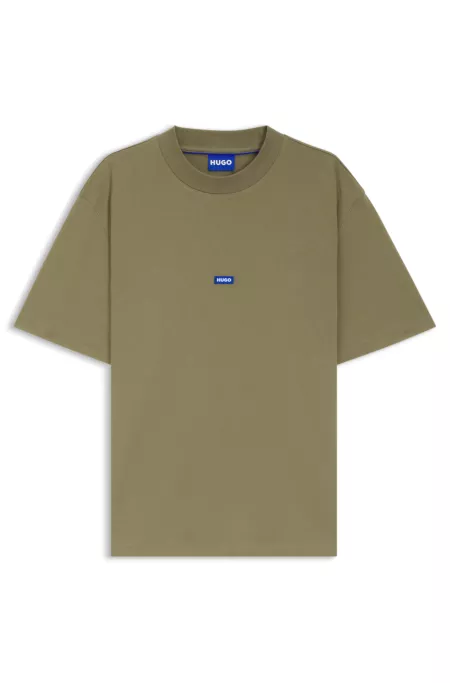Cotton-jersey T-shirt with logo badge