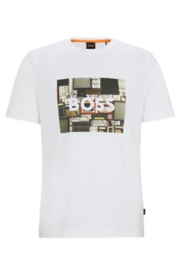 BOSS Cottonjersey regularfit Tshirt with seasonal artwork
