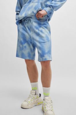 HUGO - Relaxed-Fit Shorts aus Baumwoll-Terry mit Print der Saison