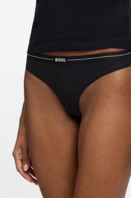 Stretch-cotton briefs, White / Black