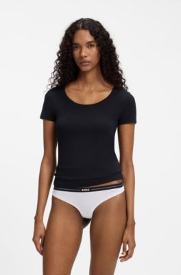 Stretch-cotton briefs, White / Black