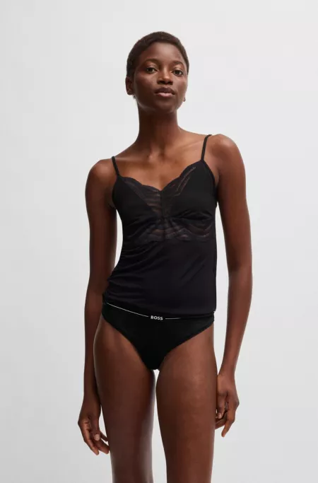 Three-pack of thongs in stretch cotton