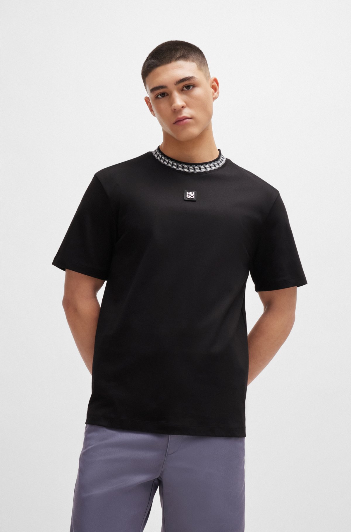 ASOS DESIGN muscle fit t-shirt with chest cut outs in black