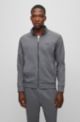 Interlock-cotton tracksuit with contrast branding, Grey
