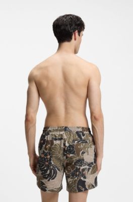 Short de bain &agrave; s&eacute;chage rapide avec imprim&eacute; int&eacute;gral, Vert