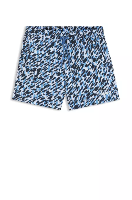 Quick-dry swim shorts with all-over print