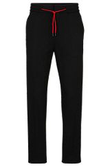 Extra-slim-fit drawstring trousers in performance-stretch jersey, Black
