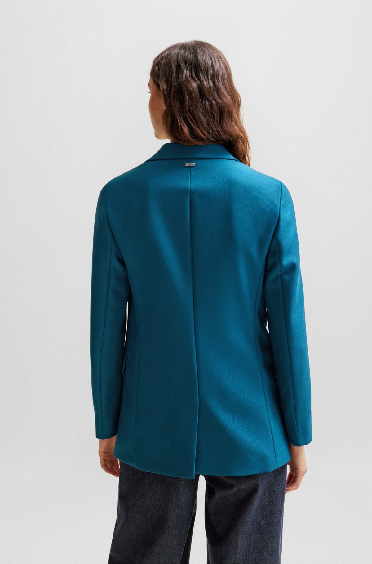 Regular-fit jacket in heavyweight wool twill, Blue