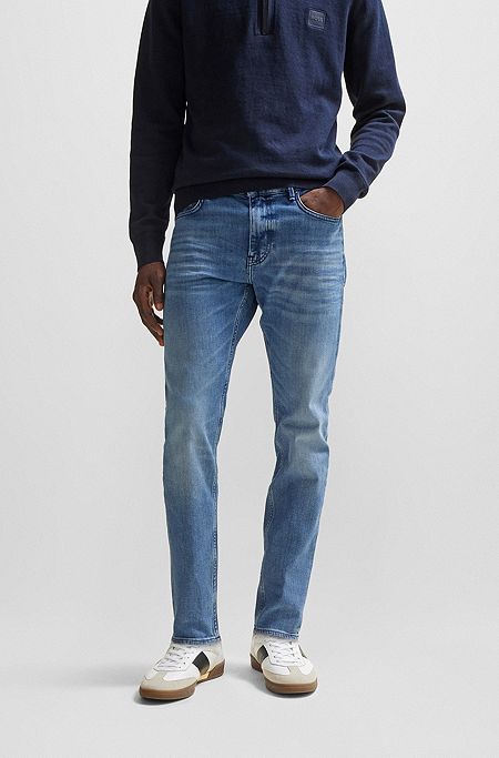 Slim-fit jeans van comfortabel stretchdenim, Blauw