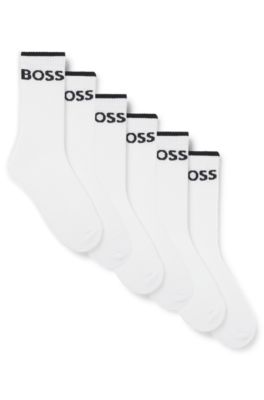 Six-pack of ribbed short socks in a cotton blend, White