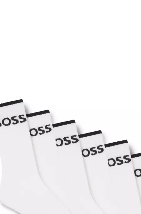 Six-pack of ribbed short socks in a cotton blend