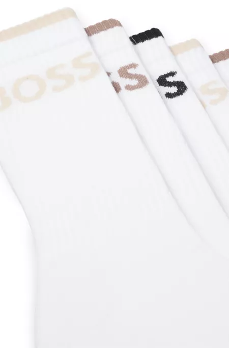 Six-pack of ribbed short socks in a cotton blend