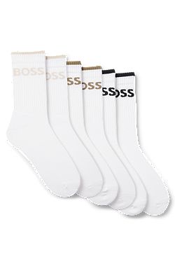 Six-pack of ribbed short socks in a cotton blend