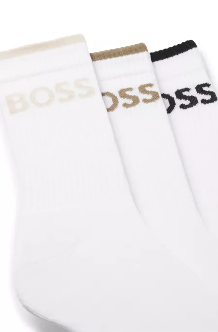 Six-pack of ribbed short socks in a cotton blend