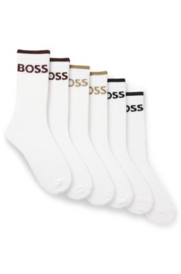 Six-pack quarter-length socks, White