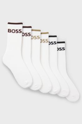 Six-pack quarter-length socks, White