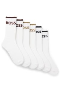 Six-pack quarter-length socks, White
