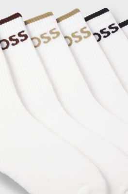 Six-pack quarter-length socks, White