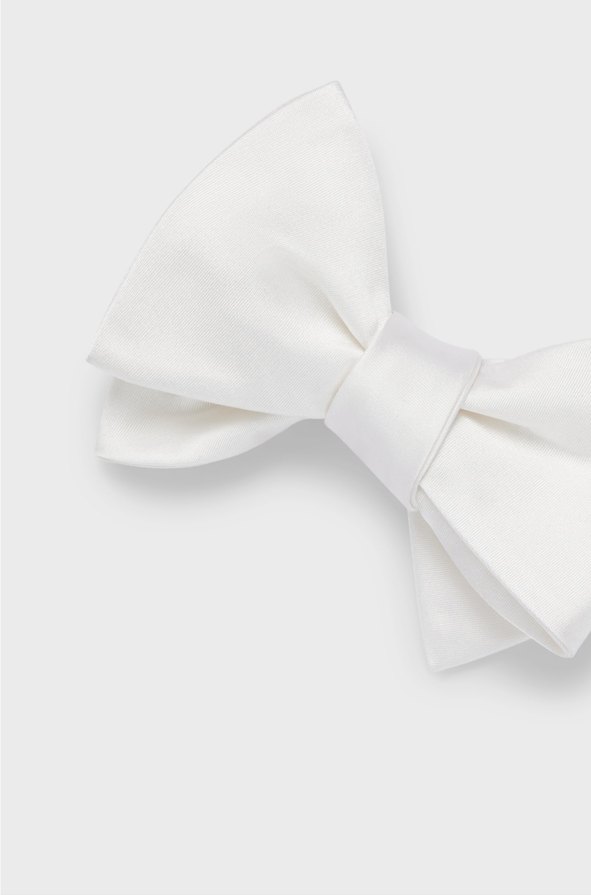 Self-tie bow tie in patterned silk jacquard, White