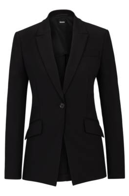 Hugo Boss Slim-fit Jacket In Quick-dry Stretch Cloth In Black