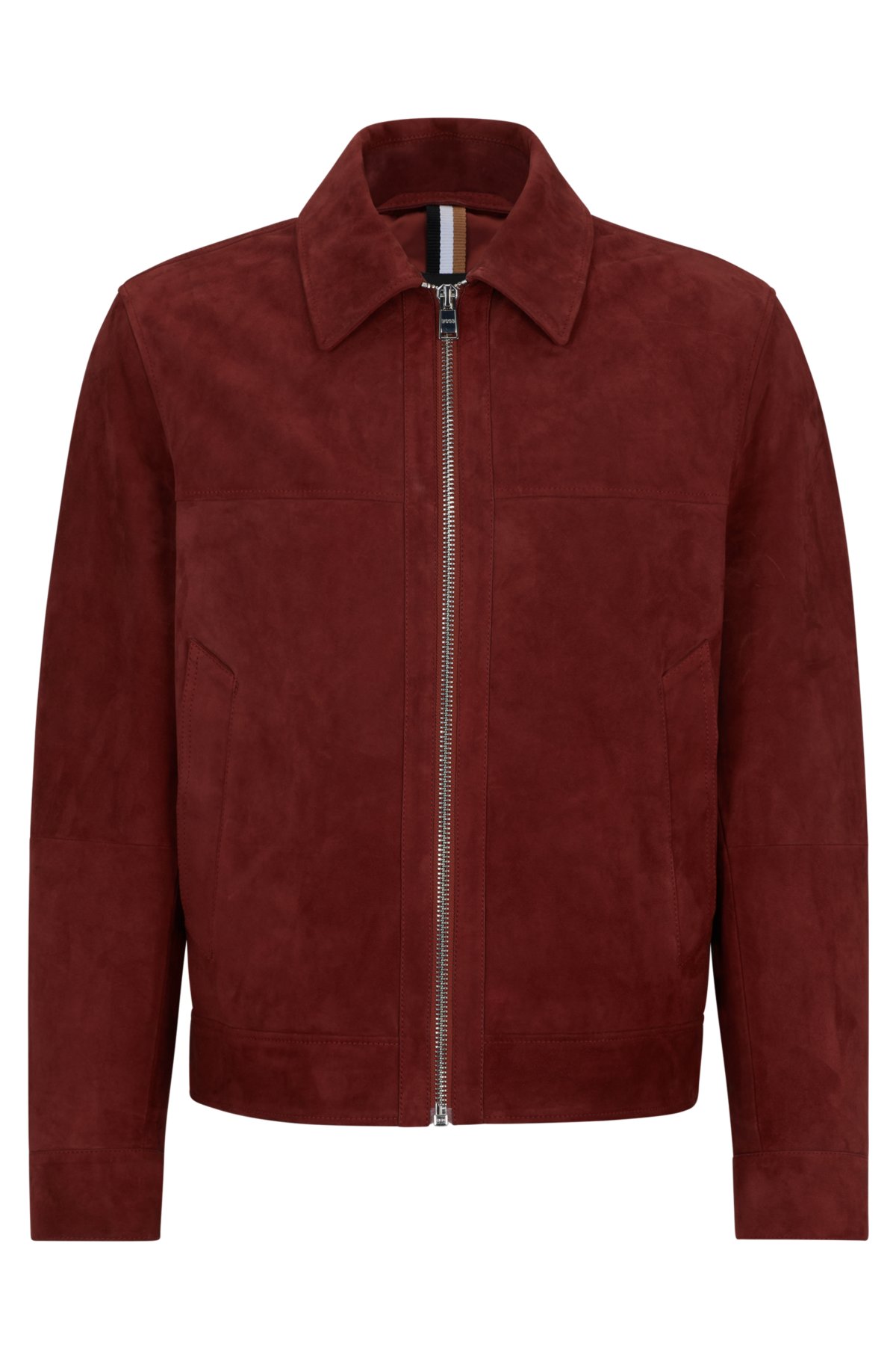 Regular-fit jacket in suede, Dark Red