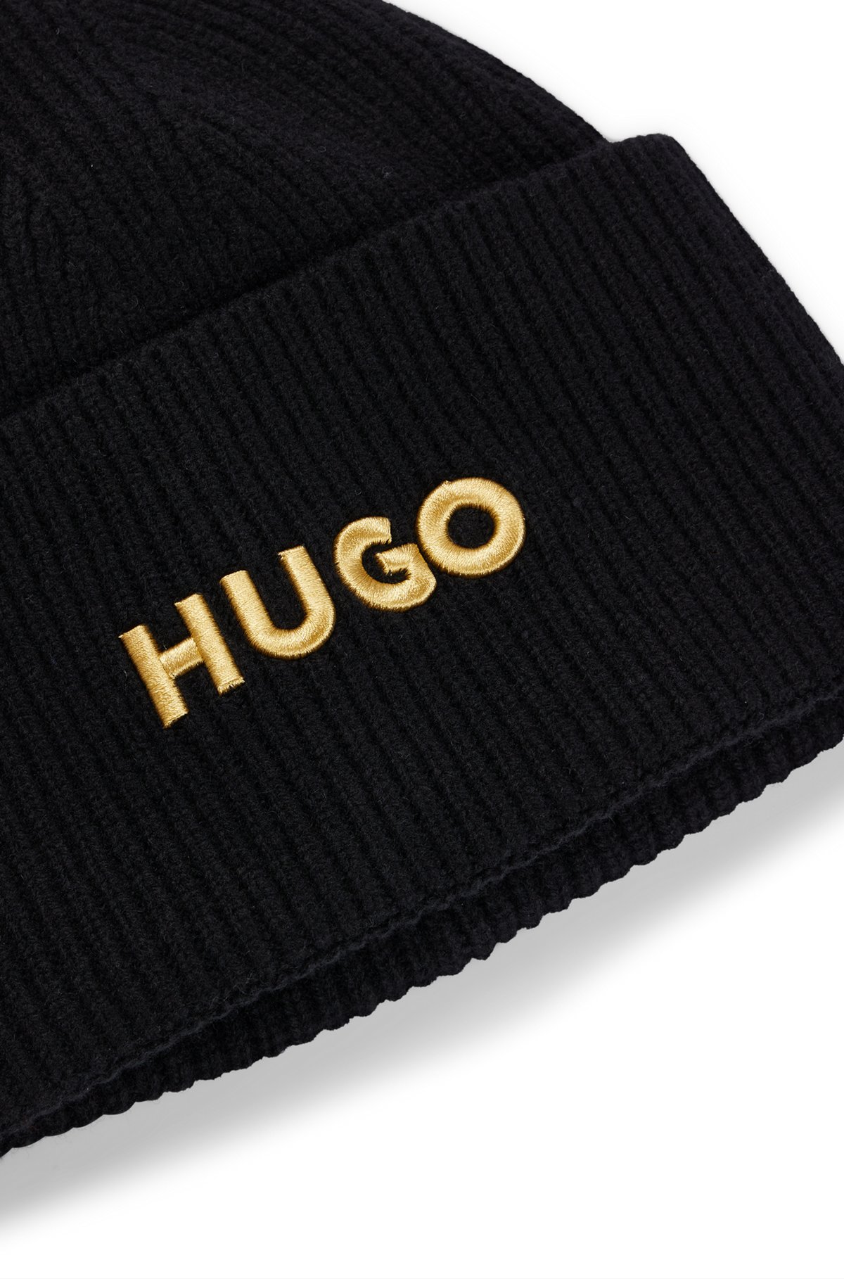 - aus mit HUGO Logo-Stickerei Mütze Schurwoll-Mix