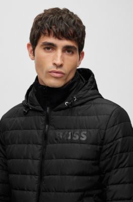 BOSS Waterrepellent padded jacket with tonal logo